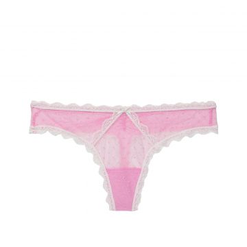 Dot lace thong panty l