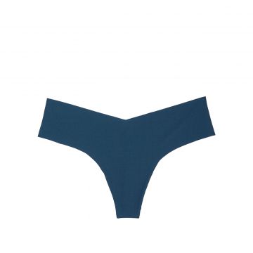 No-show ribbed thong panty l