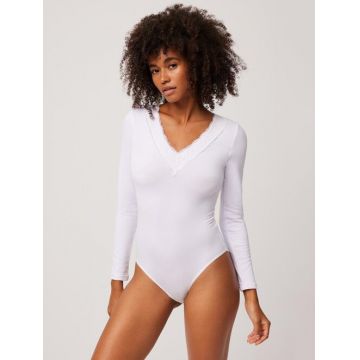 Body brazilian termic cu maneca lunga si decolteu in V Ysabel Mora 70013