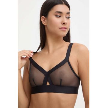 Dkny sutien culoarea negru, transparent, neted, DK4084