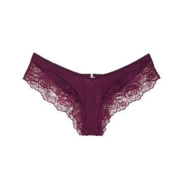 Very sexy rose lace-trim high-leg cheeky panty m