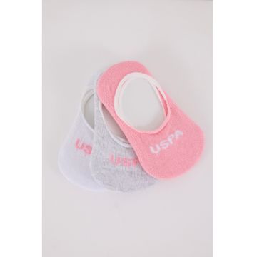 Set de sosete foarte scurte din amestec de bumbac - 3 piese - Roz pastel - Gri deschis melange Set de sosete foarte scurte din amestec de bumbac - 3 piese - Roz pastel - Gri deschis melange