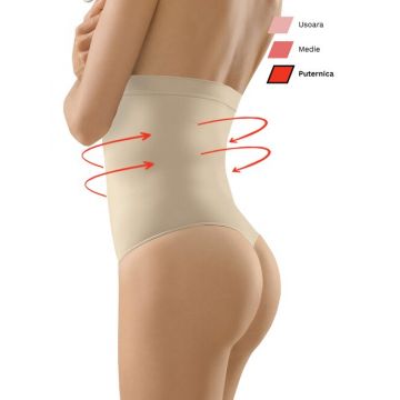 Chiloti tanga modelatori cu talia inalta sub sani cu balene Control Body 312103